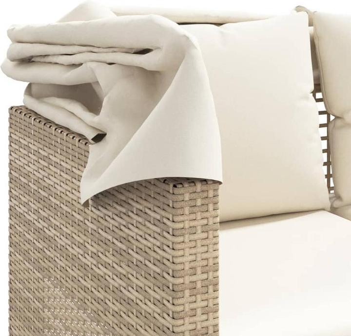 Produktbild vidaXL Outdoor-Sofa 3-Sitzer mit Dach und Hockern