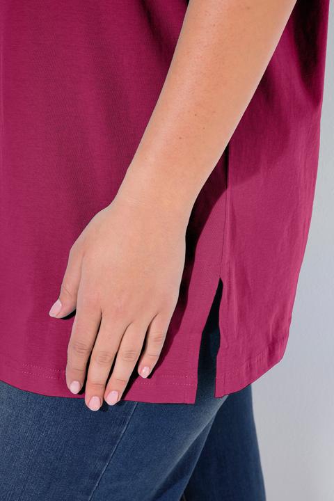 Actual product image Ulla Popken Basic V-Neck Relaxed Fit Short Sleeve Tee (62)