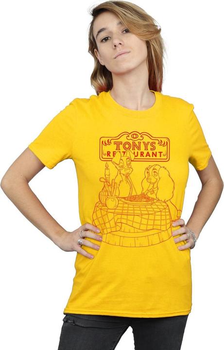 Actual product image Disney Womens/Ladies Lady And The Tramp That's Amore Cotton Boyfriend T-Shirt (3XL)