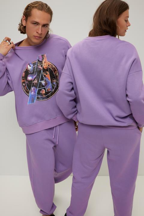 Immagine prodotto Studio Untold Felpa dal taglio oversize con stampa Marvel, scollo a girocollo e maniche lunghe (L)