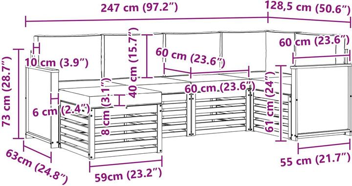 Produktbild vidaXL Outdoor-Sofa