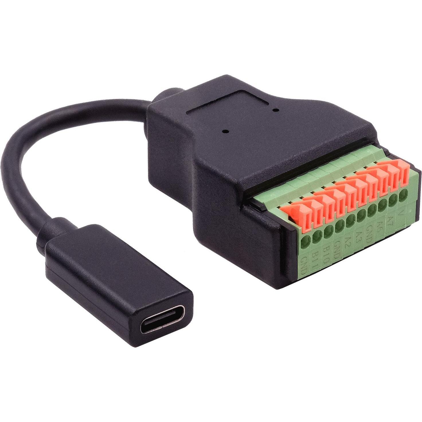 Thumbnail - Exsys USB-C Terminal Block Adapter (20 Pin Terminal Block, 15 cm), Data + Video Adapter