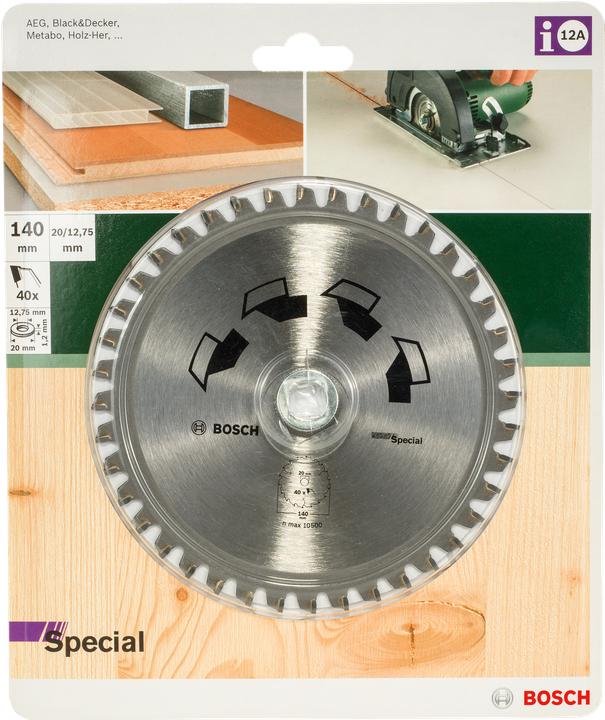 Immagine prodotto Bosch Zubehör Lama circolare SPECIALE D= 140 mm Foro= 20 mm Z= 40