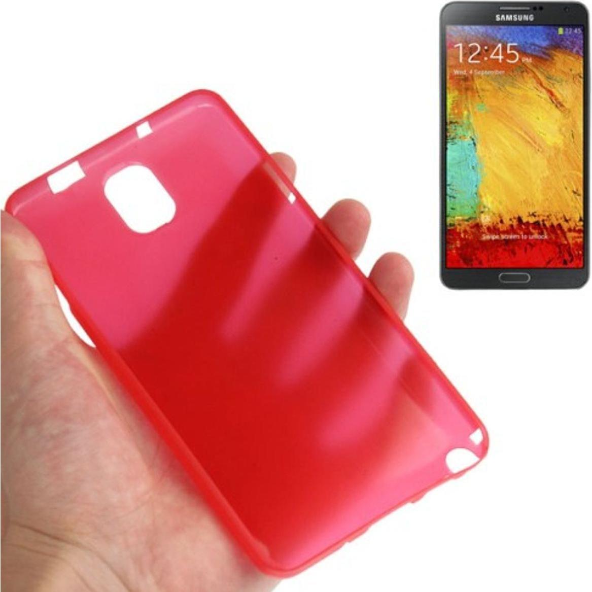 König Design Schutzhülle Case Ultra Dünn 0,3mm für Handy Samsung Galaxy Note 3 N9000 Rot Transparent (Samsung Galaxy Not...