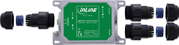 Produktbild InLine ® PoE++ Outdoor Injektor, 10Gb/s, 90W, IP67 (802.3af (PoE), 802.3at (PoE+), 802.3bt (PoE++), 90 W)