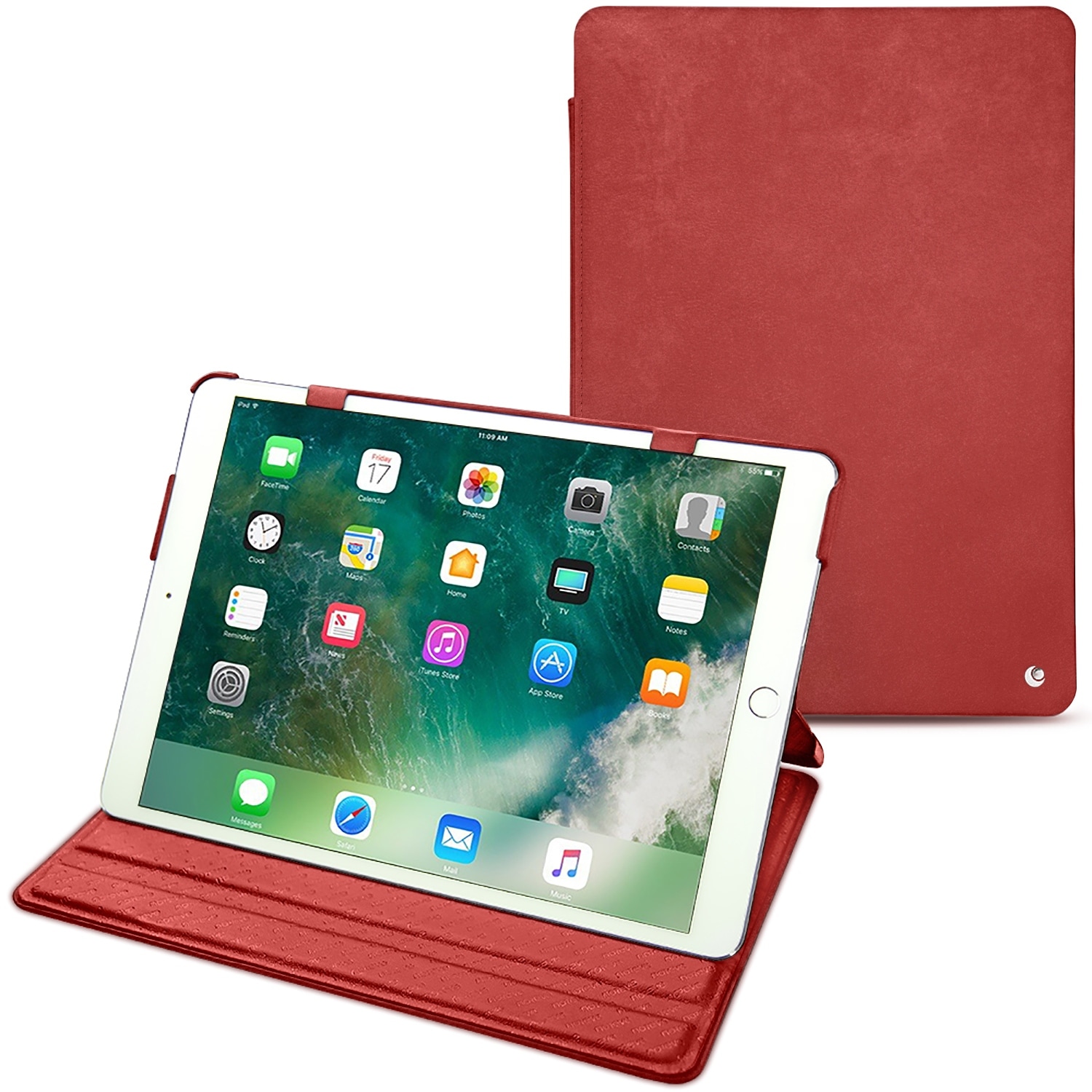 Noreve Lederschutzhülle horizontal (iPad Pro 10.5), Tablet Hülle, Rot
