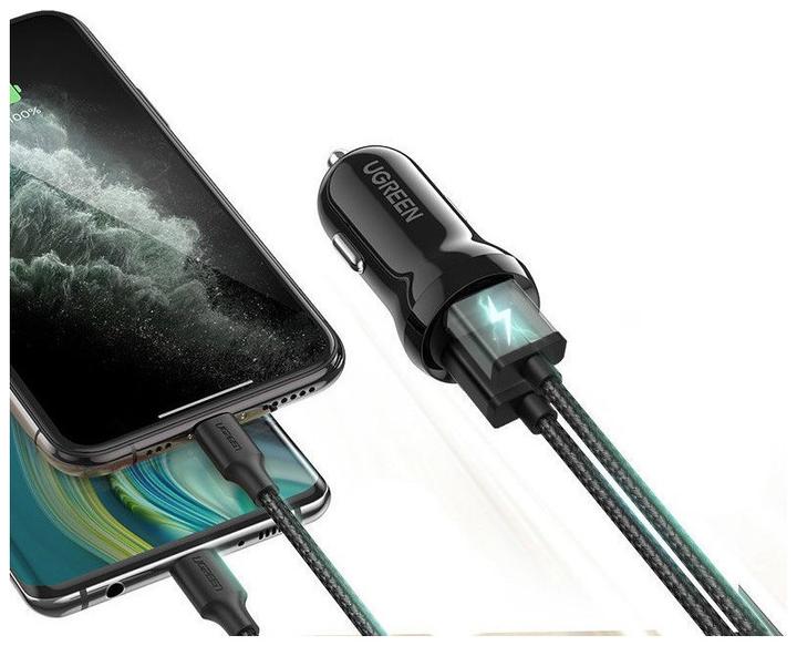 Produktbild Ugreen car charger ED018, 2x USB, 24W (black)