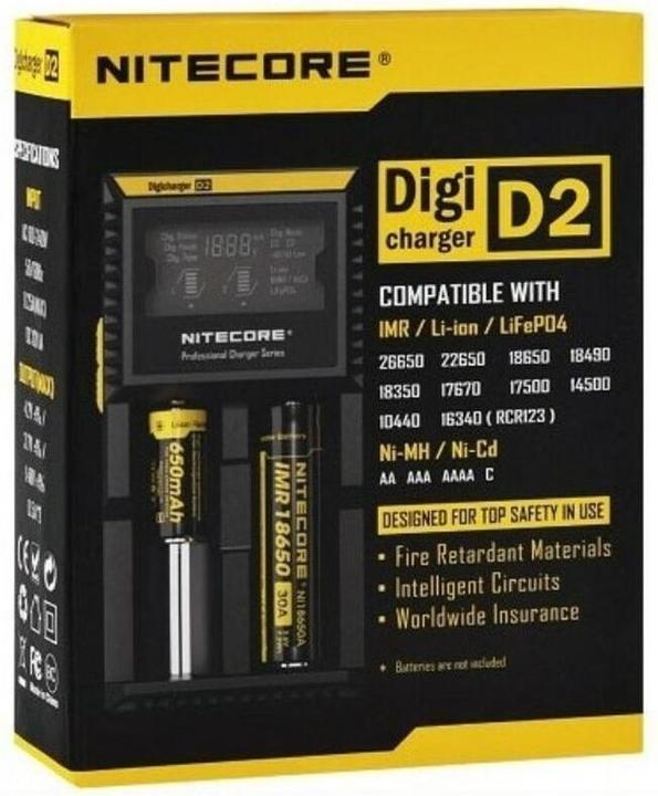 Produktbild Nitecore Digicharger D2 (1 Stk., 14500, 16340, 18650, Akku)