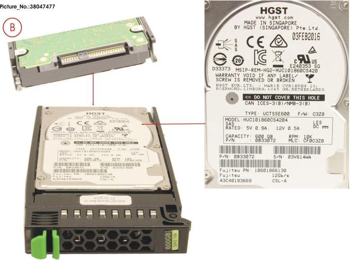 Actual product image CoreParts 600GB 2.5" SATA 10K RPM (0.60 TB, 2.5")