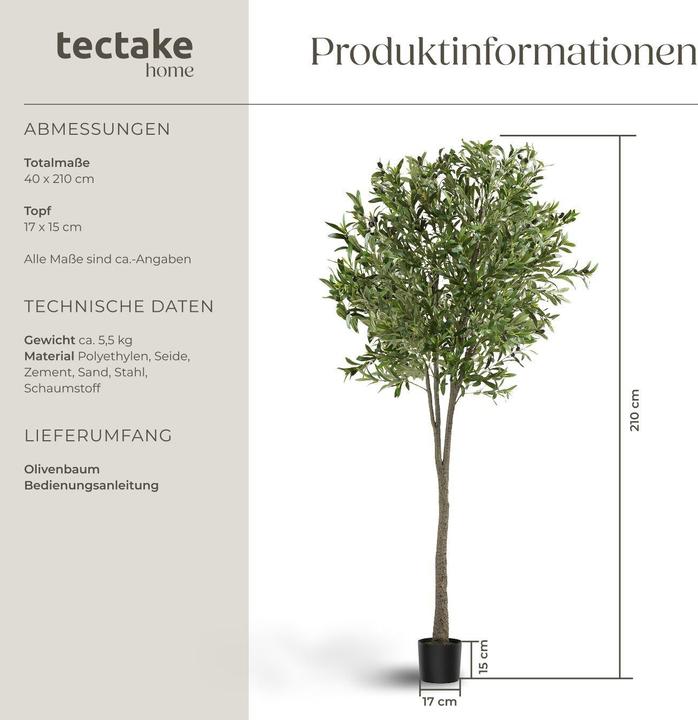 Image du produit tectake Olivier Oleand (210 cm)