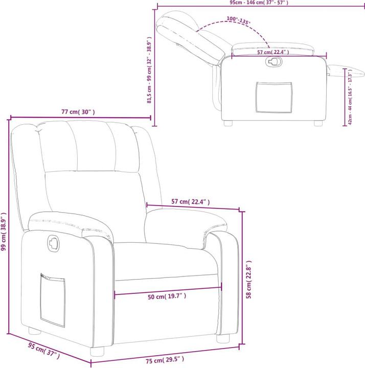 Produktbild vidaXL Relaxsessel Kunstleder