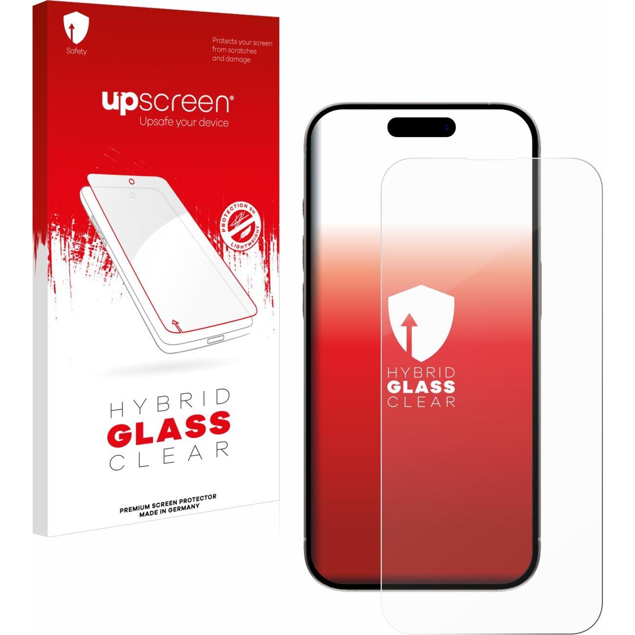 upscreen Scratch Shield Panzerglasfolie (1 Stück, Apple iPhone 15 Pro), Smartphone Schutzfolie, Transparent