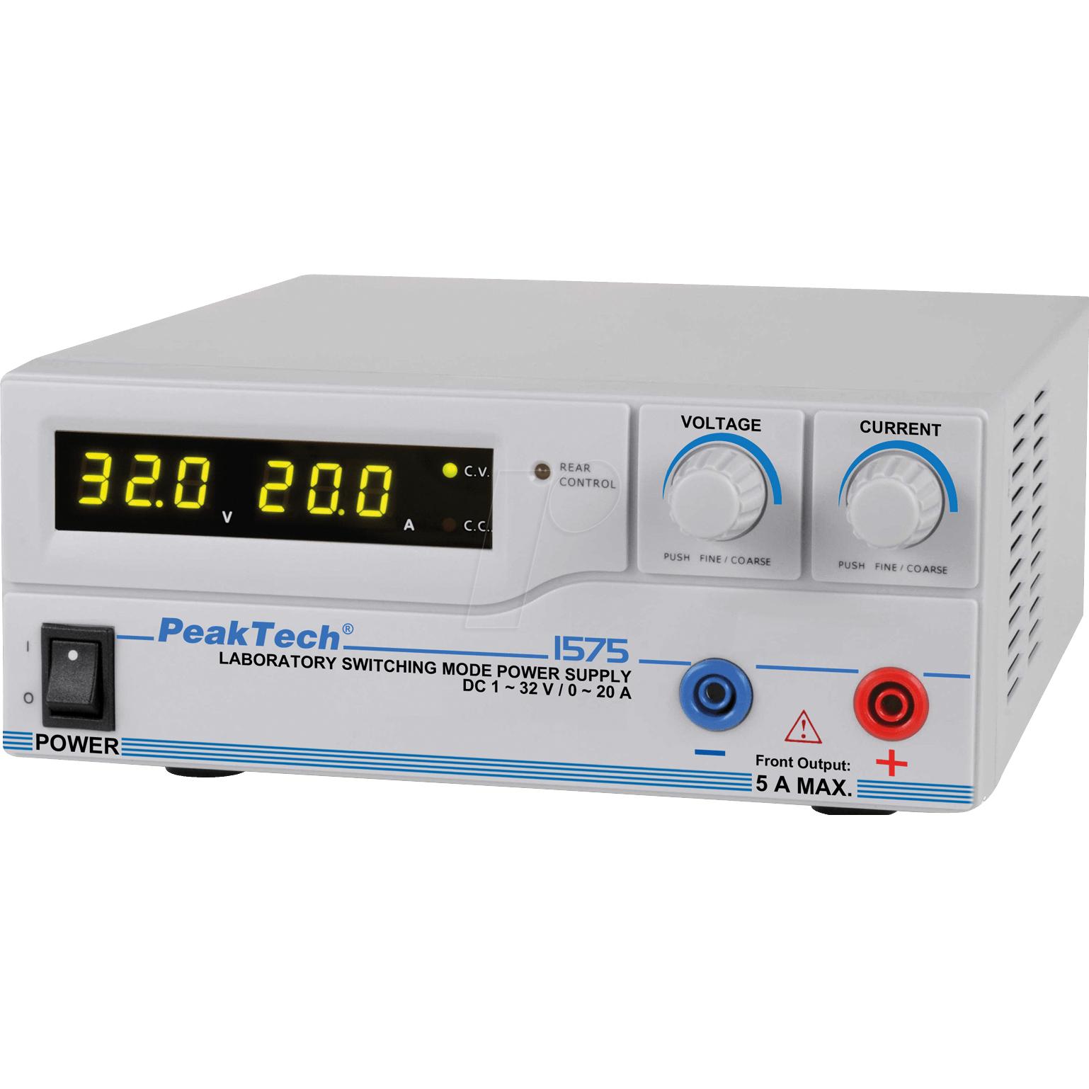 Peaktech Labornetzgerät 1 Kan....32 VDC VDC 20 A, Programmierbar ( 1575), Labornetzgerät