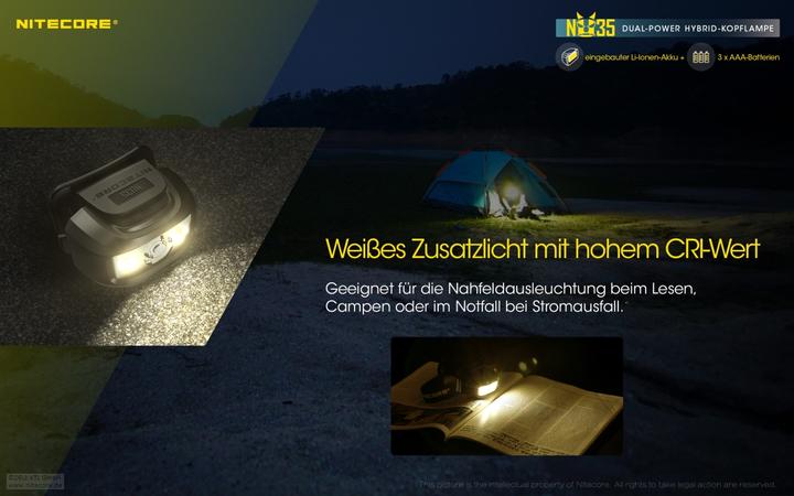 Immagine prodotto Nitecore NU35 - Doppia alimentazione (460 lm)