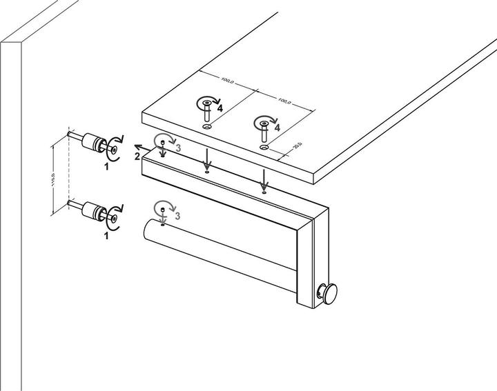 Produktbild Simausrom Garderobenbügel Tora ausziehbar Breite 300 mm, Höhe 150 mm, Edelstahl gebürstet