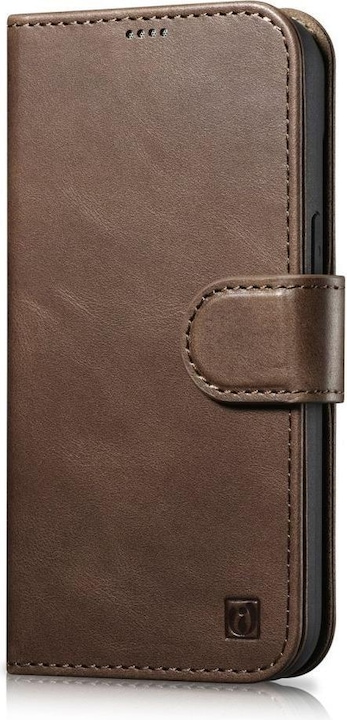 Produktbild iCarer oil Wax Wallet Case 2 in1 Cover iPhone 14 Pro Anti-RFID Leder Flip Case Braun (WMI14220722-BN (Apple iPhone 14 Pro)