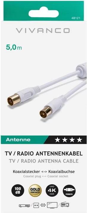 Actual product image Vivanco Antenna Cable Coax Plug-Coax Coupling (100 dB, Antenna cable)