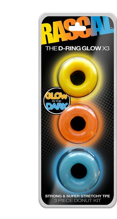 Actual product image Pipedream The D-Ring Glow - X3 - Glow in the dark (4.45 cm)