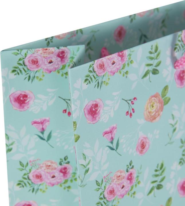 Actual product image Idena Geschenktasche Blumen Kraftpapier 140g/m² blau 25x34,5x8,5cm