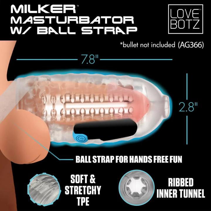 Produktbild XR Brands Milker TPE Masturbator mit Ball Strap