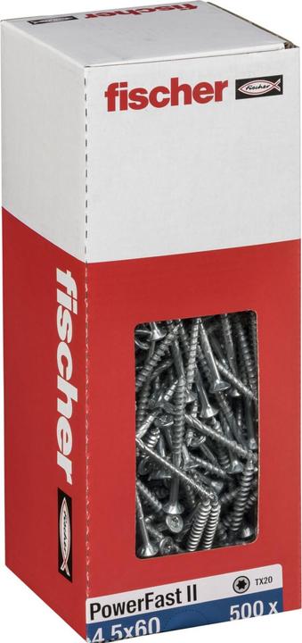 Produktbild Fischer PowerFast II 4,5x60 SK TX TG blvz 500 (500 Schrauben pro Stück)