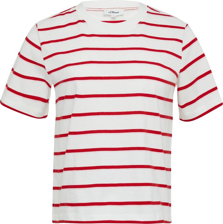 Produktbild S.Oliver T-Shirt Verkürztes Baumwoll-T-Shirt mit Streifen (46)