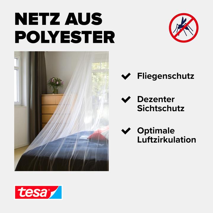Produktbild tesa Insektenschutz COMFORT, Moskitonetz für Doppelbetten (125 x 250 cm)