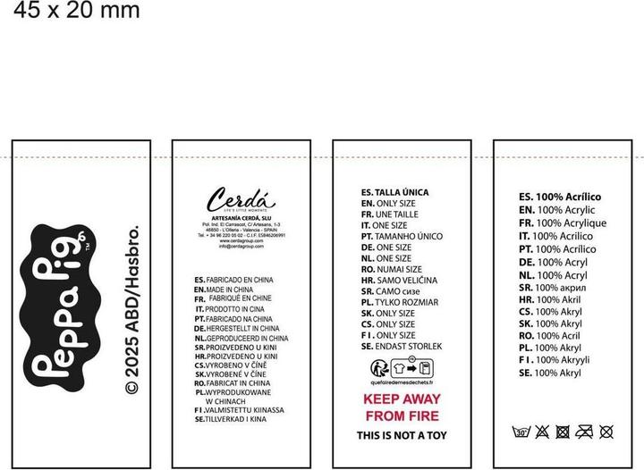 Actual product image Cerdá Peppa Pig winter set snood hat gloves