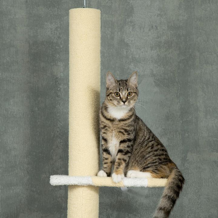 Produktbild PawHut Katzenbaum Spanplatte, Polyester Gelb (Gelb+Weiss+Blau)