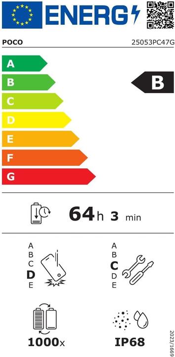 Energie-Label Xiaomi Poco F7 (512 GB, Weiss, 6.83", 5G)
