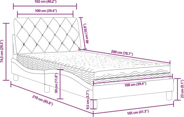 Image du produit vidaXL Bett (100 x 200 cm)