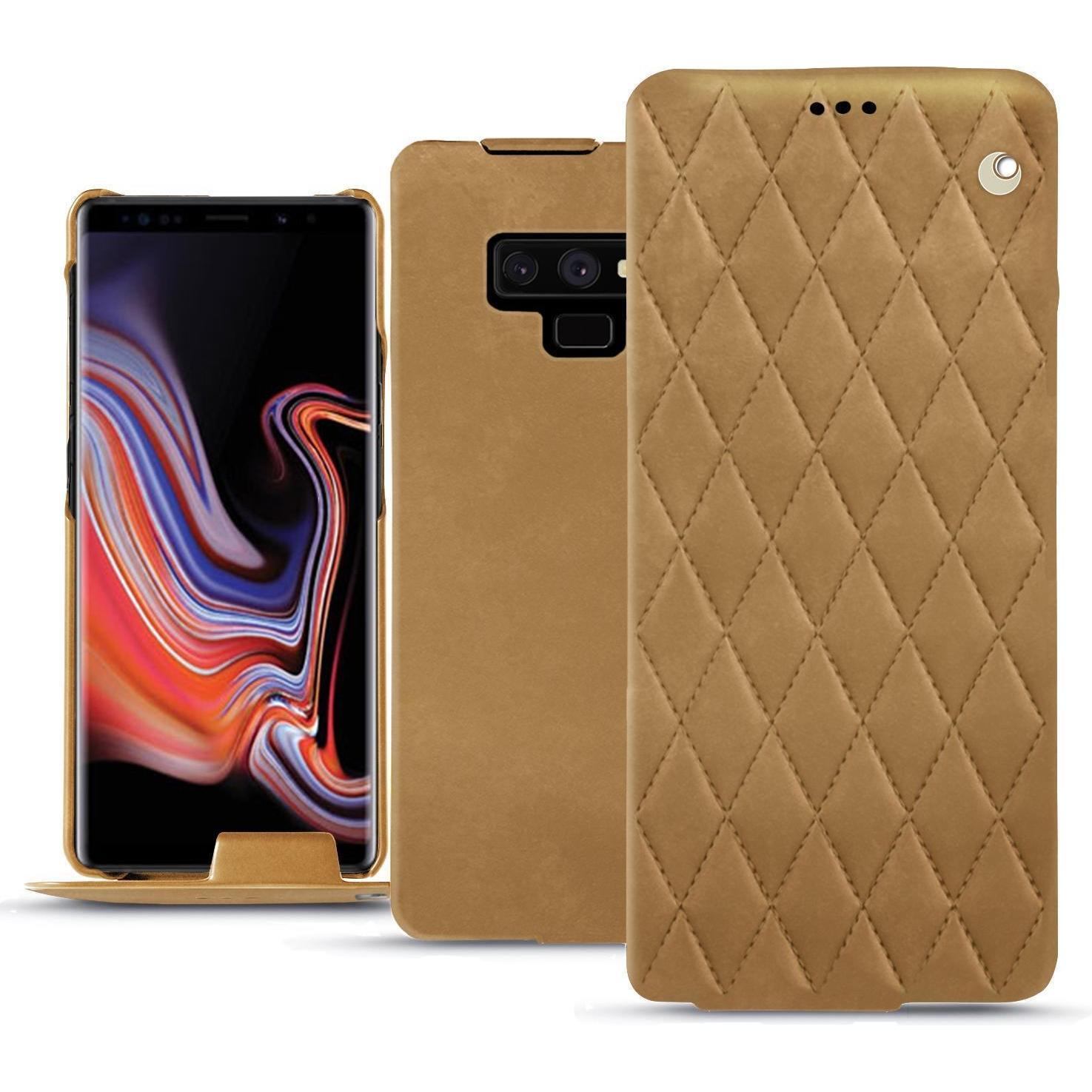 Noreve Lederschutzhülle vertikal (Samsung Galaxy Note 9), Smartphone Hülle, Braun
