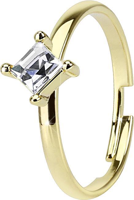 Produktbild Star Piercing Ring vergoldet mit eckigem Kristall (57)