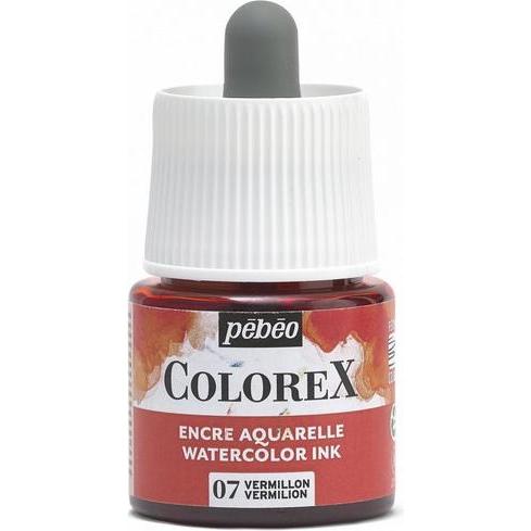 Pebeo, Künstlerfarbe + Bastelfarbe, Colorex Wassertinte (Zinnober, 45 ml)