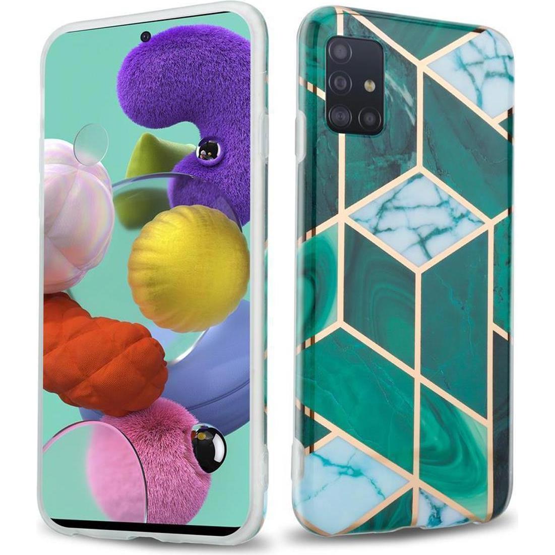 Thumbnail - Cadorabo IMD TPU Bunter Marmor Cover (Samsung Galaxy M40s), Smartphone Hülle, Grün