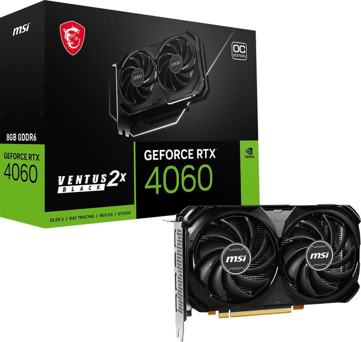 Actual product image MSI GeForce RTX 4060 VENTUS 2X 8G OC (8 GB, GDDR6)