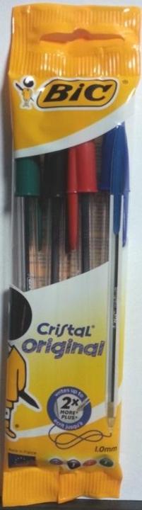 Productafbeelding Bic Cristal Original biros, assorti, in zakje van 4 (Veelkleurig, 4x)
