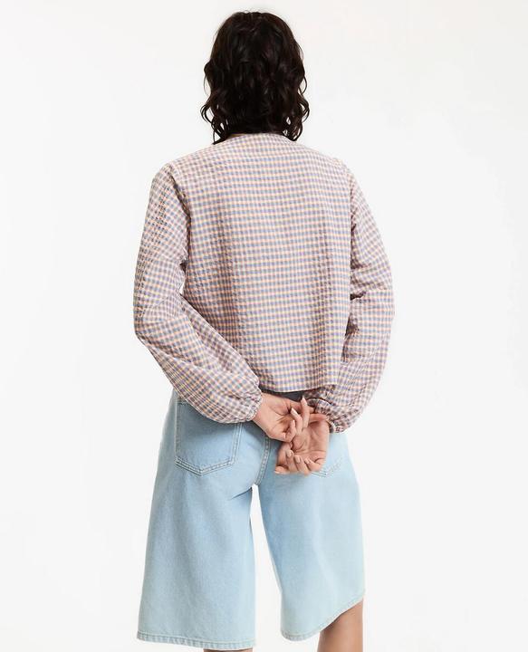 Produktbild La Redoute Collections Karierte V-Ausschnitt-Bluse mit Bindebändern (M)