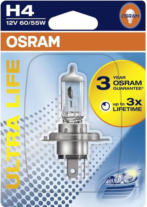 Produktbild Osram Scheinwerferlampe H4, 64193ULT-01B, 12 V 60 55 W, Ul (H4)