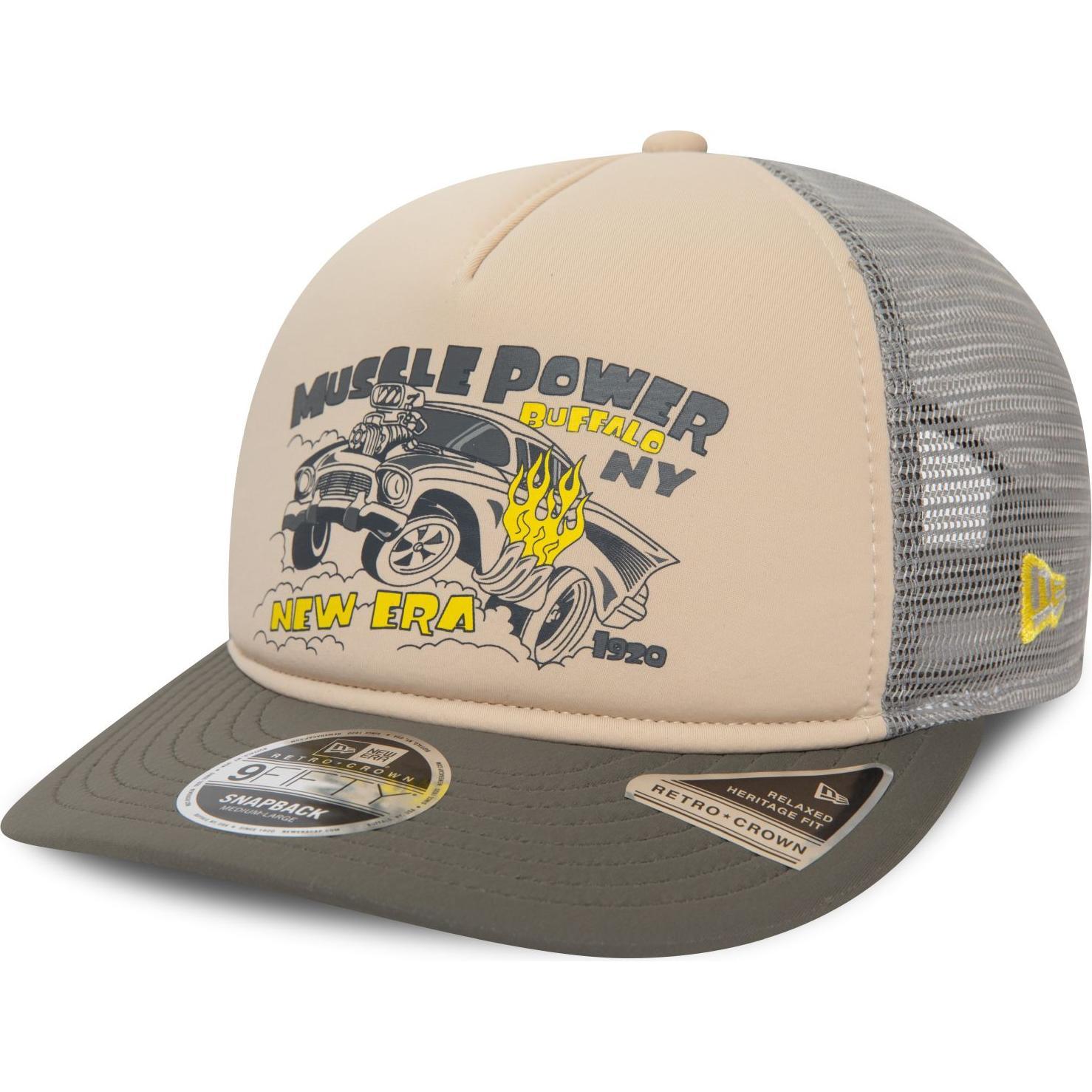New Era, Herren, Cap, 9Fifty Strapback Cap - RETRO CROWN Muscle Power - S/, Grün, (M)
