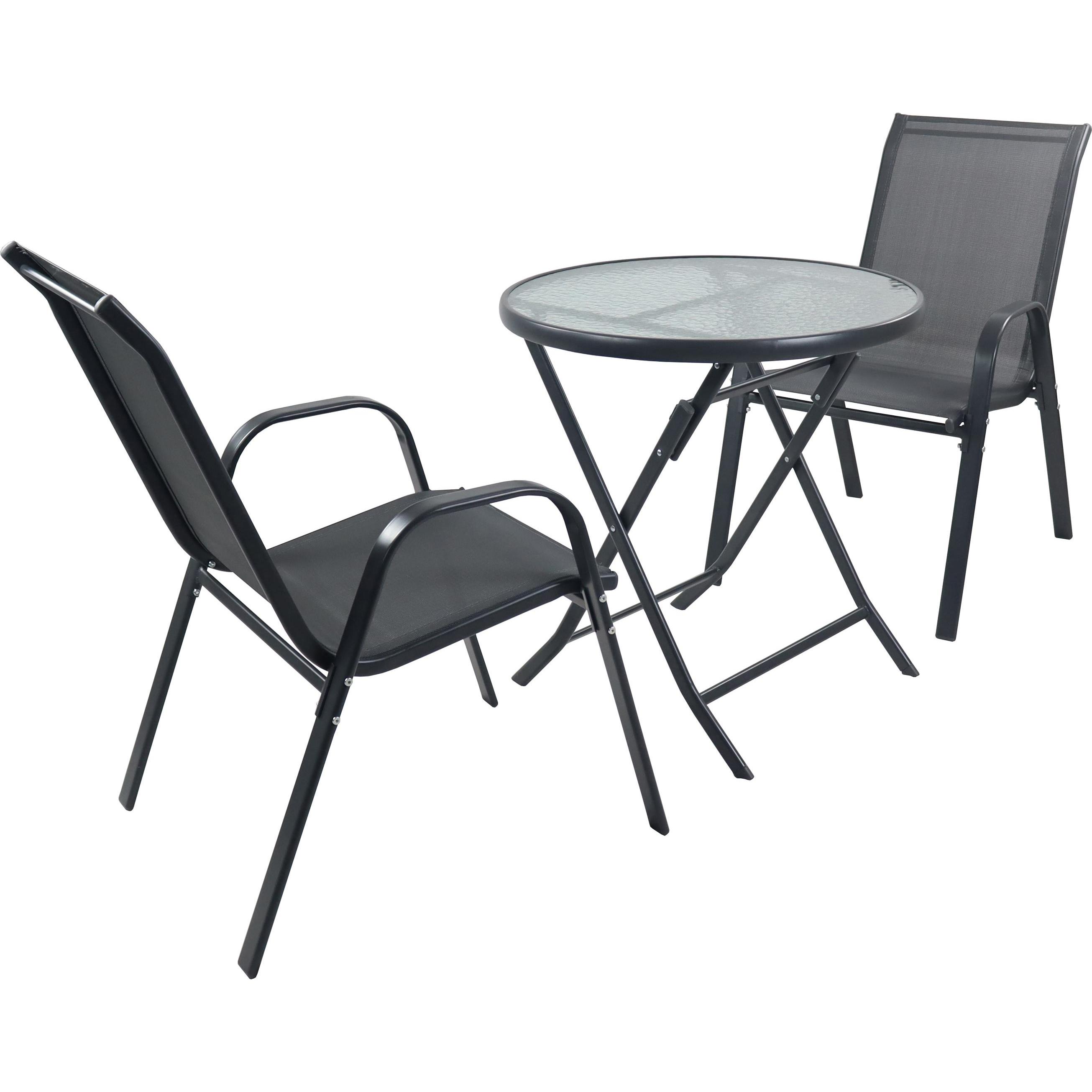 VCM, Gartentisch + Balkontisch, 3-tlg Balkonset Gartenmöbel Set Sonlas (70 cm)