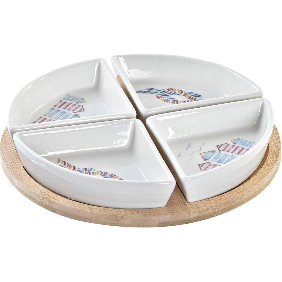 DKD Home Decor, Piatti di servizio, Satz für Aetithächen gut Mediterraner 21,5 x 21,5 x 1 cm (5 pcs)