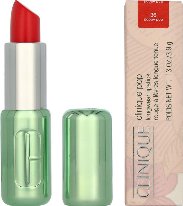 Actual product image Clinique Pop - Pop Longwear Lipstick Satin Poppy Pop (Poppy pop)