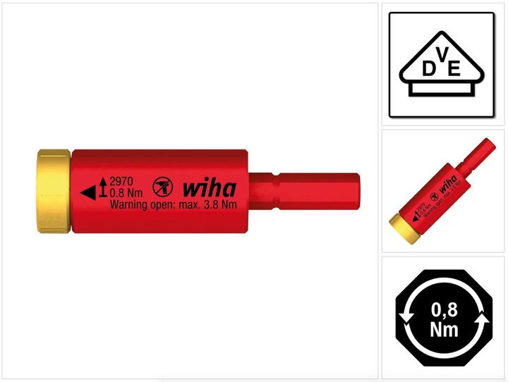 Actual product image Wiha Torque easyTorque adapter electric for slimBits and slimVario holder in blister Nm (0.80 Nm, 8 Nm)
