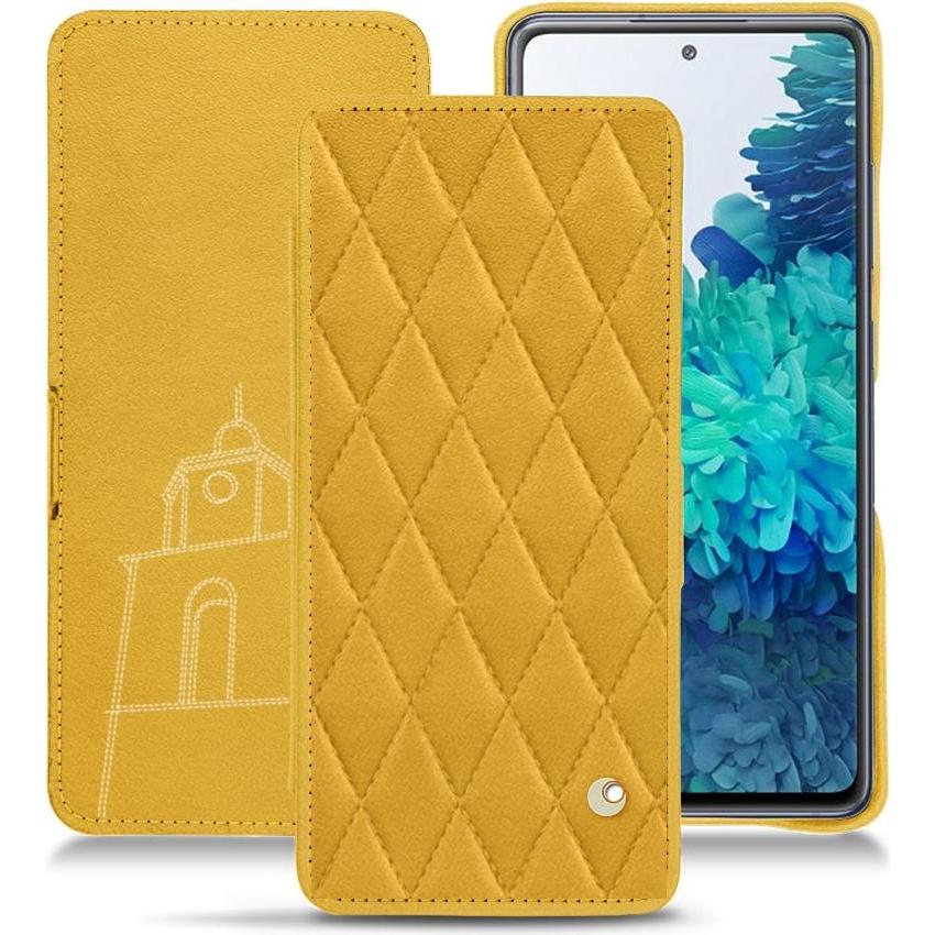 Noreve Lederschutzhülle horizontal (Samsung Galaxy S20 FE), Smartphone Hülle, Orange