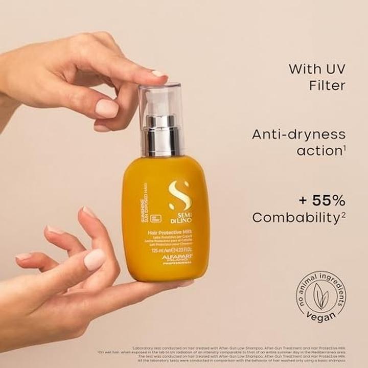 Immagine prodotto Alfaparf Milano Semi di Lino Sunshine Latte Protettivo per Capelli Trattamento Leave-in con Filtro UV (125 ml)