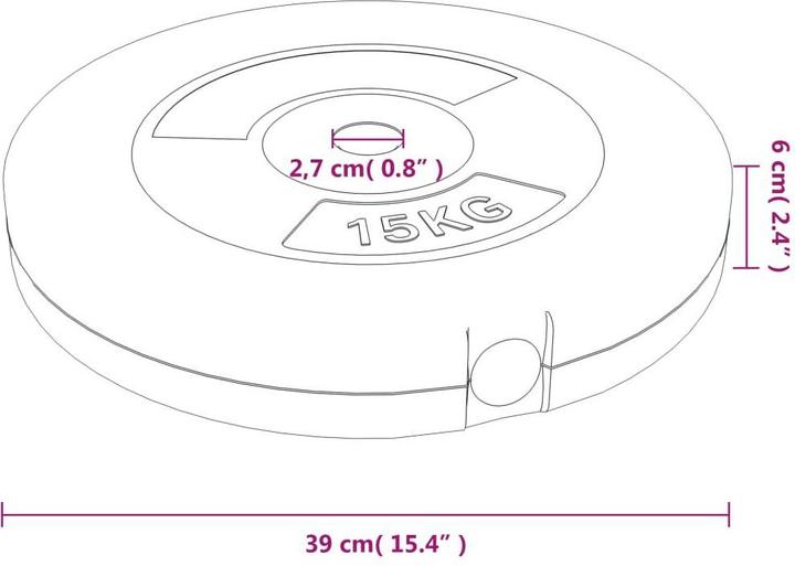 Immagine prodotto vidaXL Hantelscheibe (2 x 15 kg)