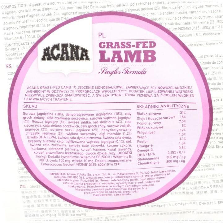 Actual product image Acana Grass-Fed Lamb (Adult, 1 pcs., 2000 g)