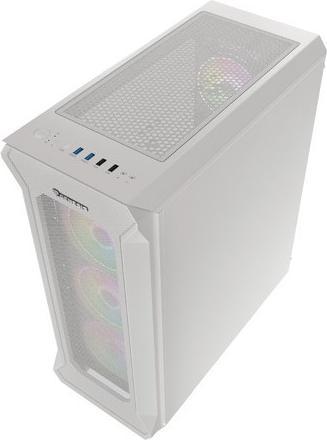 Actual product image Genesis NATEC PC case Irid 505 ARGB Baltas midi Tower (mATX, ATX, Mini-ATX)