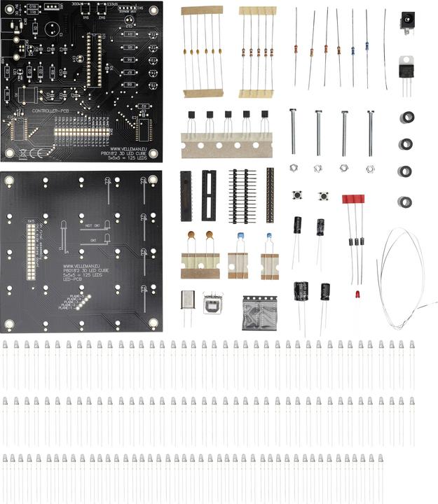 Actual product image Whadda WSL8018W LED Kit 3D LED Cube 5 x 5 x 5 (white LED) (Electronics kit)